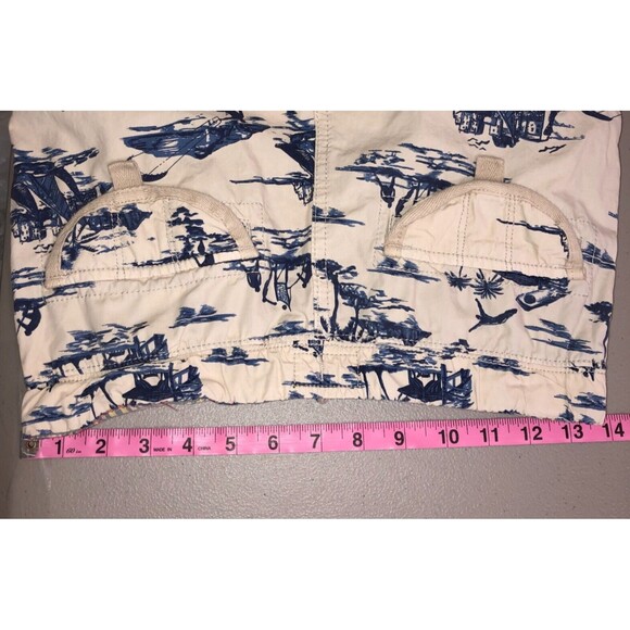 First Wave Boys Cargo Shorts Size 12 Tan Blue Elastic Waist Drawstring Beach‎ - Picture 8 of 9